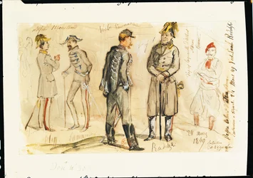 El Rey Vittorio Emanuele II (1820-78) Reuniéndose con Joseph Radetsky von Radetz (1766-1858) en Vignale, 24 de marzo de 1849